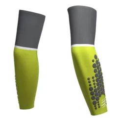 Manchettes Compressport ArmForce Ultralight Vert Lime Gris -Guêtres de compression Cyclisme Soldes po su00008b 607 004